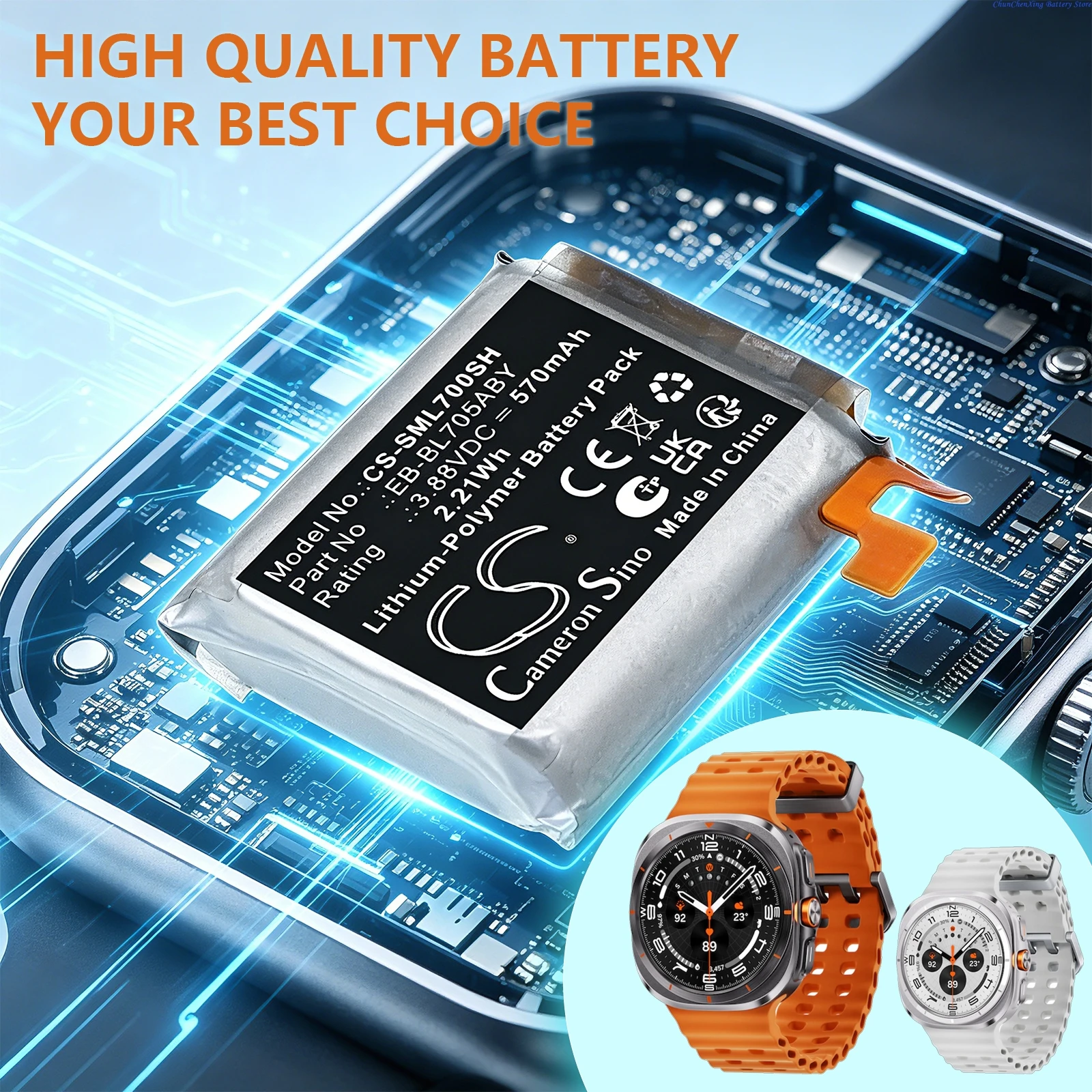 3.88V 570mAh Smartwatch Battery EB-BL705ABY for Samsung Galaxy Watch 7 Ultra 47mm Ultra 2025 47mm SM-L705F L705N L705U L7050