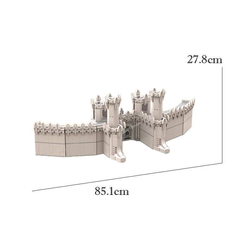 2574 Stuks Moc Beroemde Ringen Film Architectuur De Muren Van Minas Tirith Model Diy Creatieve Ideeën Speelgoed Verjaardagscadeau Bouwstenen