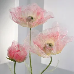 3Pcs Wedding Road Lead Flowers Artificial Flowers Silk Mesh Flower Decorative Stage Window Display Garden Decoration Home Decor