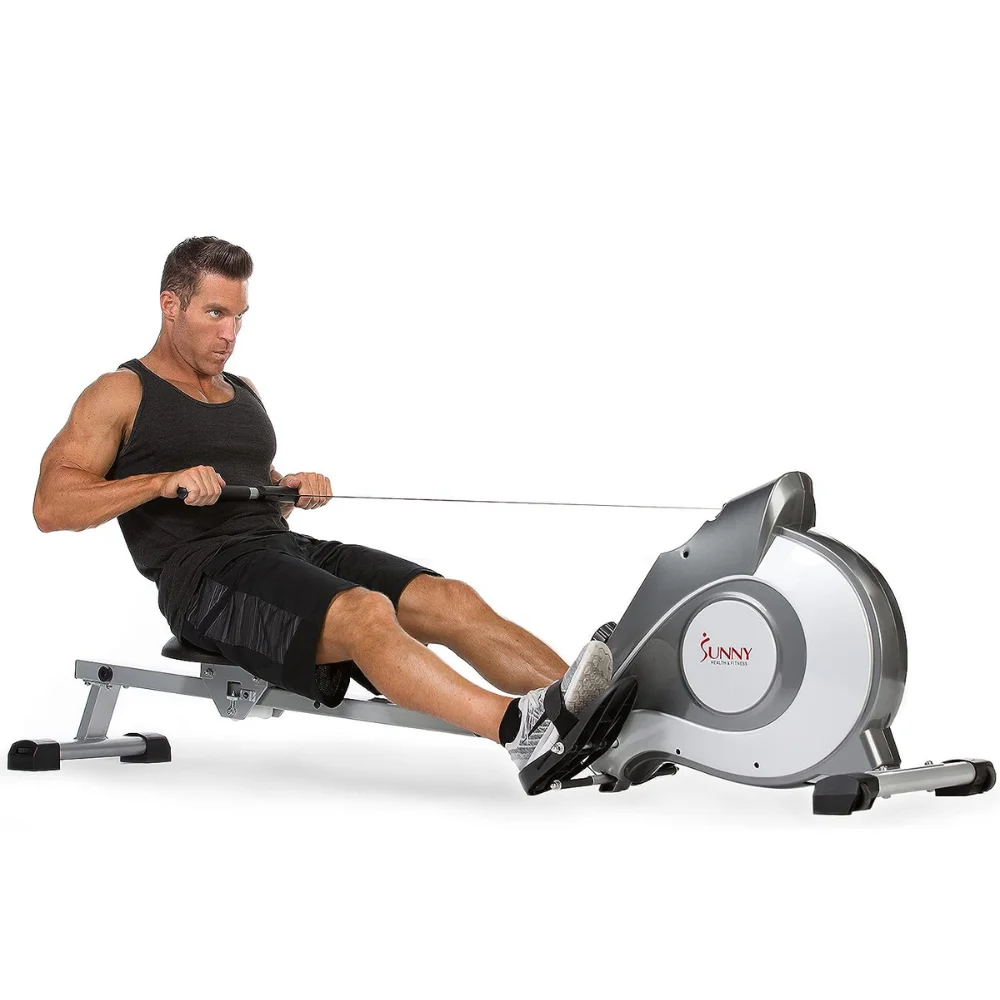 

new hot Bundle of Sunny Health & Fitness Magnetic Rowing Machine Rower with LCD Monitor & Extended Slide Rail - SF-RW5515