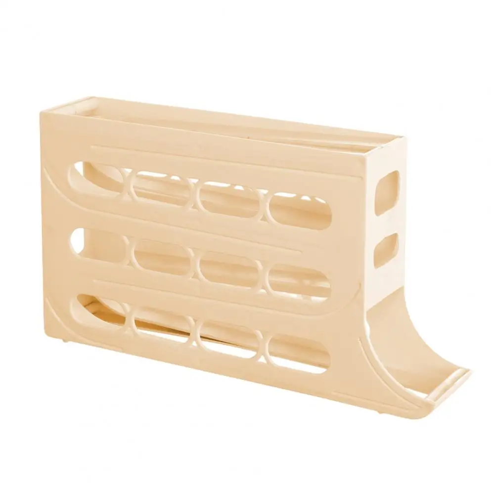 Egg Carton with Railing Protection Capacity Fridge Egg Storage Box with Four Tiers Rolling System Space-saving Organizer for 30