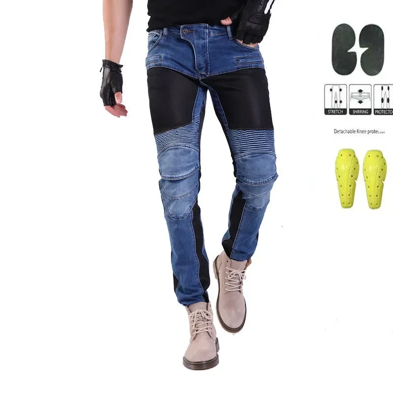 Equipamento de piloto equipamento de proteção jeans motocicleta anti-queda xxs a 5xl para quatro estações equitação jeans motorpoof calças de carga