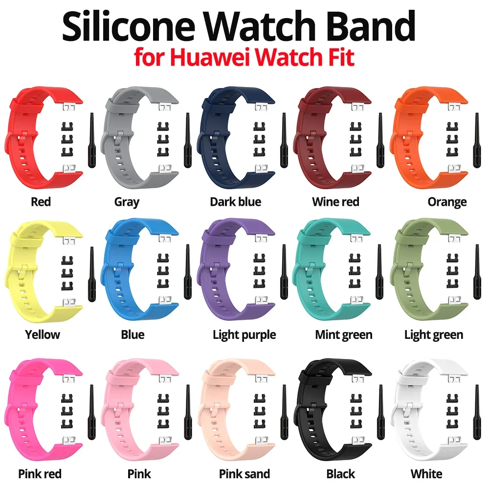 1 حزمة حزام سيليكون لساعة Huawei Watch Fit سوار الأشرطة حزام الساعة لساعة Huawei Watch Fit الجديدة الذكية معصمه Correa
