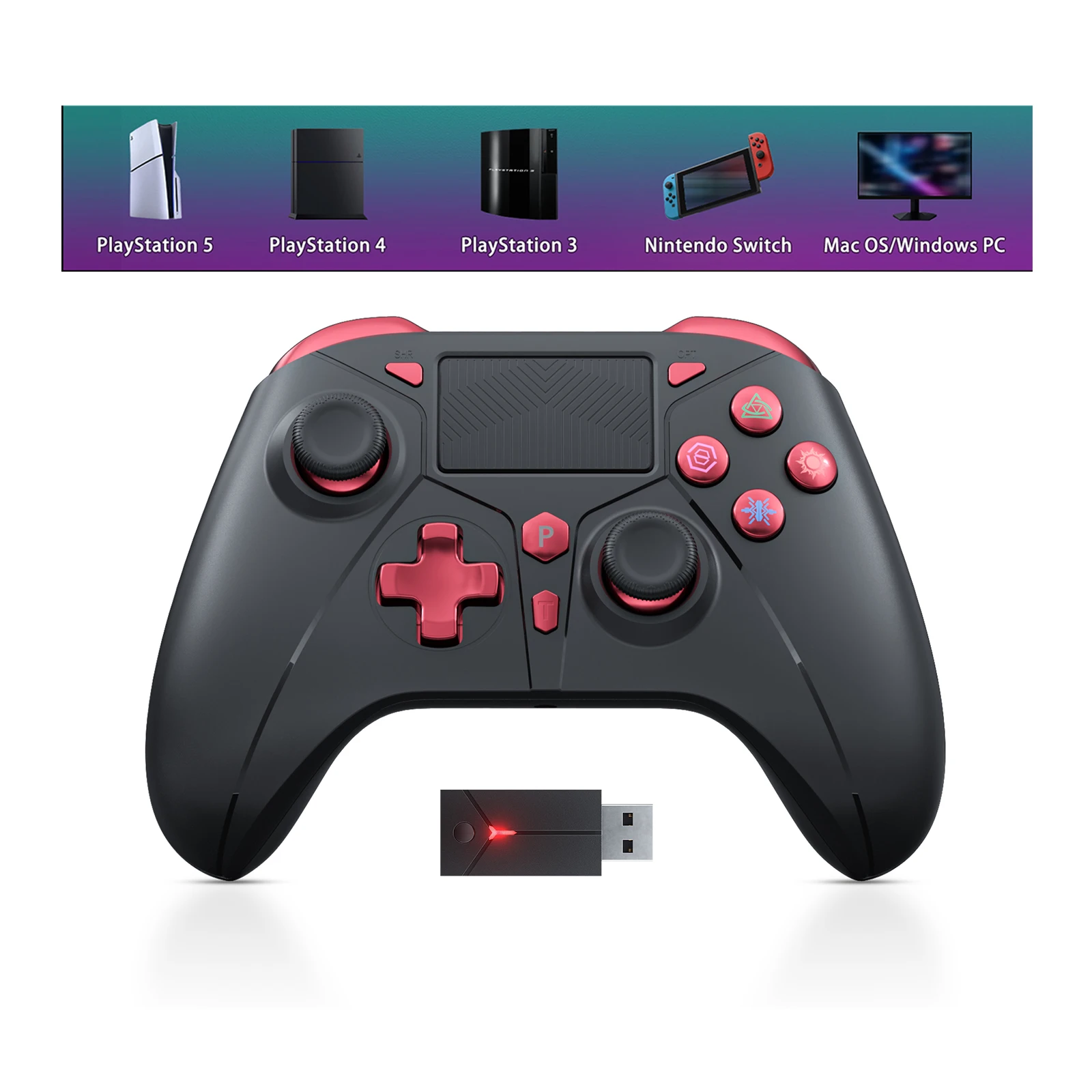 

black myth wukong Wireless Controller For Ps5/Ps4/ps3/Pc/Android Hall Effect Vibration Effect With Bluetooth/2.4g Game Console