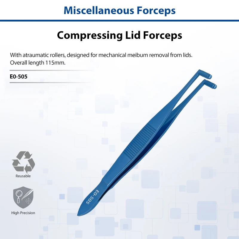 Titanium Alloy Compressing Lid Forceps Eyelid Ophthalmic Surgical Forceps Sterilizable Reusable
