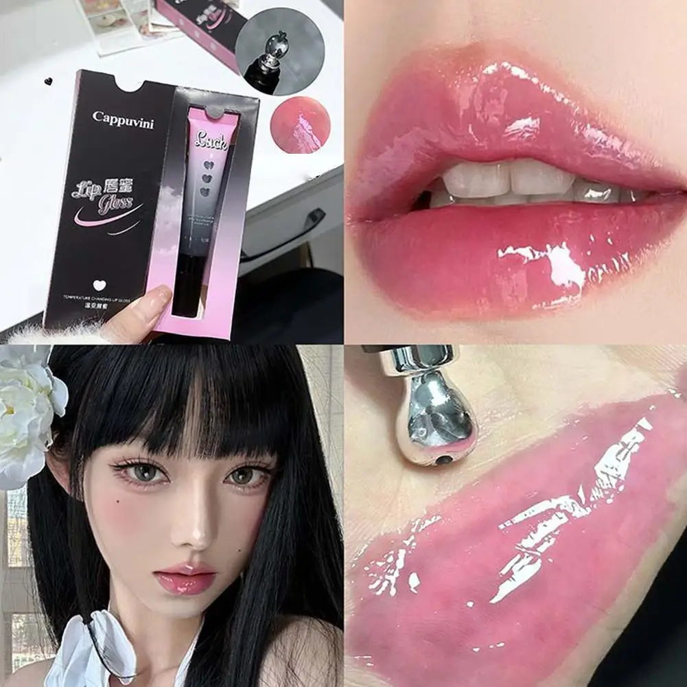 

Moisturizing Temperature-changing Lip Gloss Flower Lip Gloss Long Lasting Nourishing Hydrating Rosehip Oil Lips
