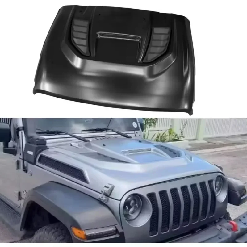 NTRIX Desert Storm Style Black Steel Engine Hood Bonnet Fo Wrangler JK 2007-2017 / JL 2018