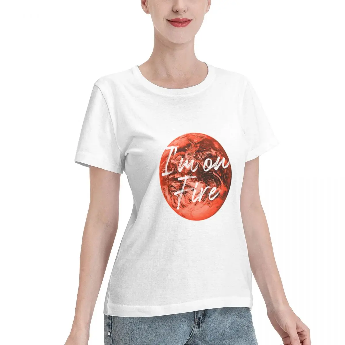 Wardrobe Essential I AM ON FIRE 2 Women's T-shirt Punk Summer Women Top