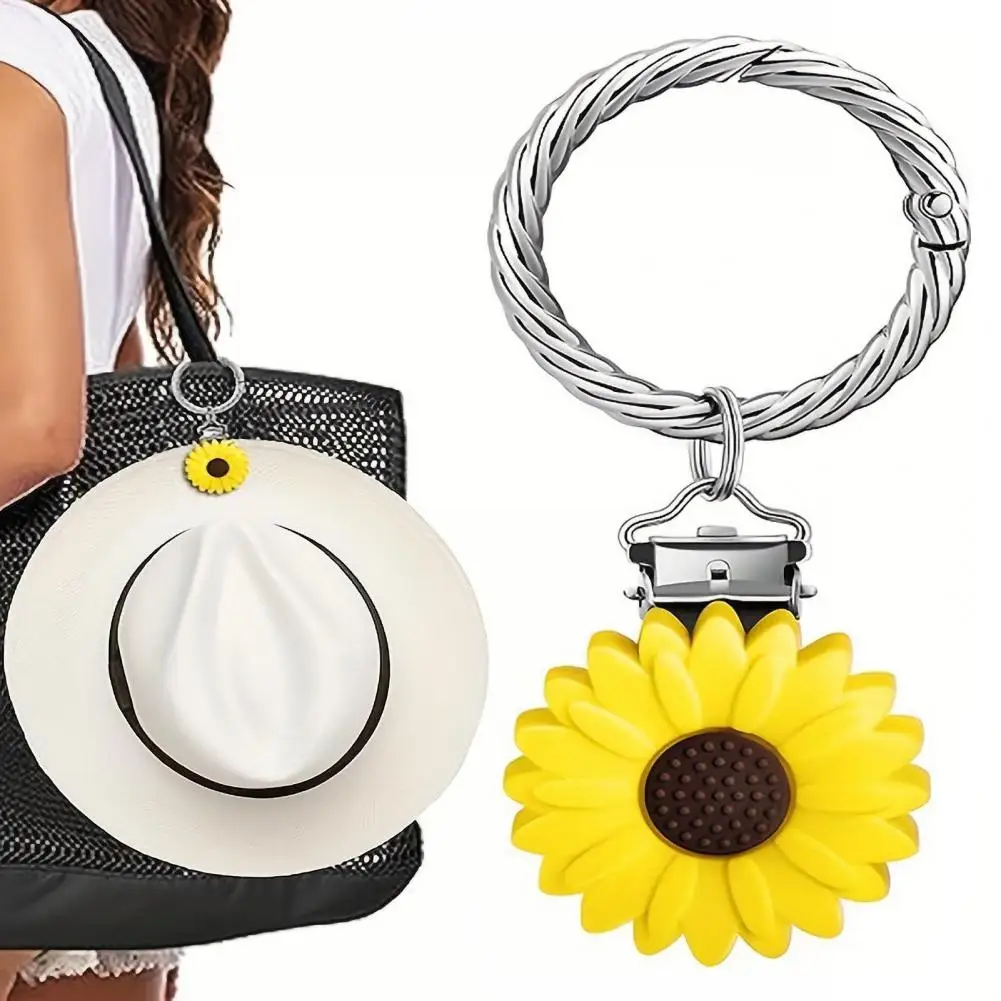 Secure Hat Clip Flower-shaped Sun Visor Organizer Hands-free Hat Holder for Purse Luggage Keep Tidy Protect Hat from Falling