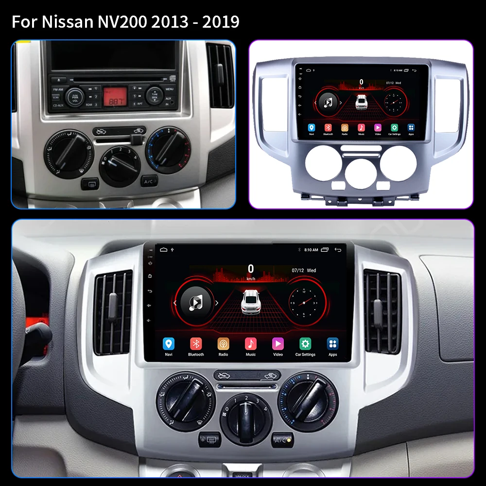 Android 12.0 Car Radio For Nissan NV200 2013 - 2019 2Din Car Multimedia Player Stereo Carplay Auto Radio WIFI 4G Headunit DVD