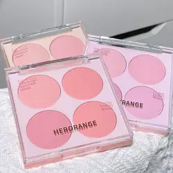 4 colors Blush Powder Platte Face Sweet Warm Colors Natural Matte Cheek Powder Facial Beauty Cosmetic Makeup Blusher