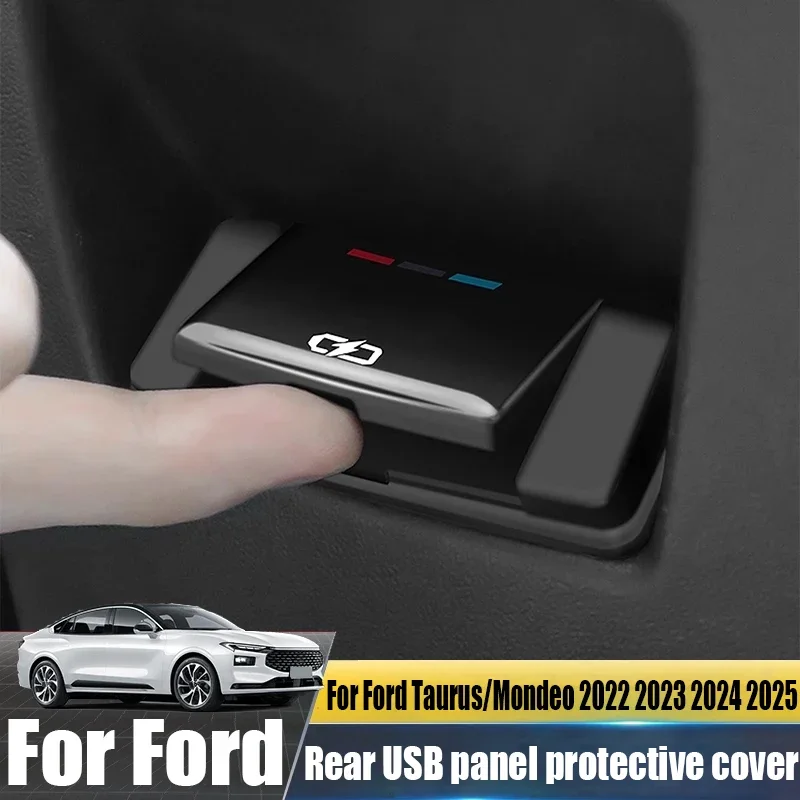 DOMEN New Rear USB Charging Panel Protective Cover Modified Car Interior Decoration Products For Ford Taurus/Mondeo‌ 2022 2023 2