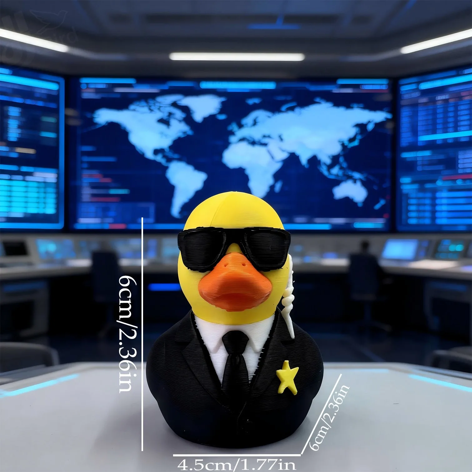 Security Agent Duck Ornament, Cute Style, Collectible Figurine, Home Shelf Desk Decoration, Creative Sculpture, Niche Decor view 3