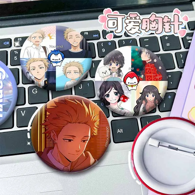 Anime Figure Waguri Kaoruko Tsumugi Rintarou Cosplay Badge Cartoon Character Snap-in Brooch Accessories Prop Jewelry Pins Gifts