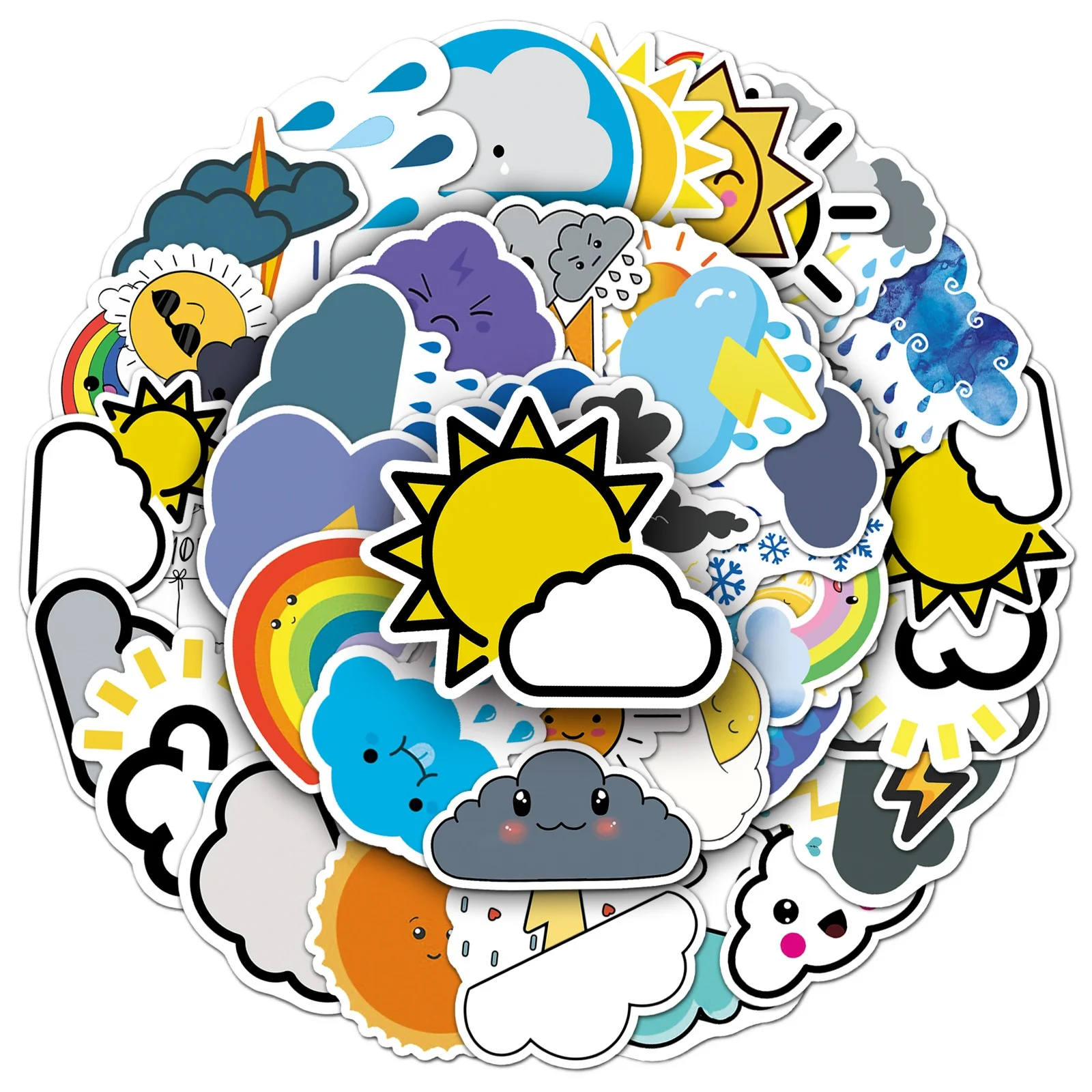10/30/50 Cartoon Weather Graffiti Decoration Decal DIY Laptop Luggage Skateboard Phone Bike Notebook Motorcycle Toy Gift Sticker