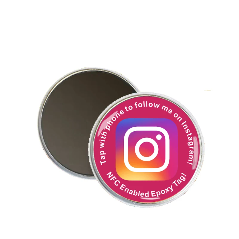NFC Fridge Magnets Epoxy Tag Instagram Google Review WhatsAP Marketing Promotional Gifts Anti Metal Refrigerator Magnet 13.56mhz