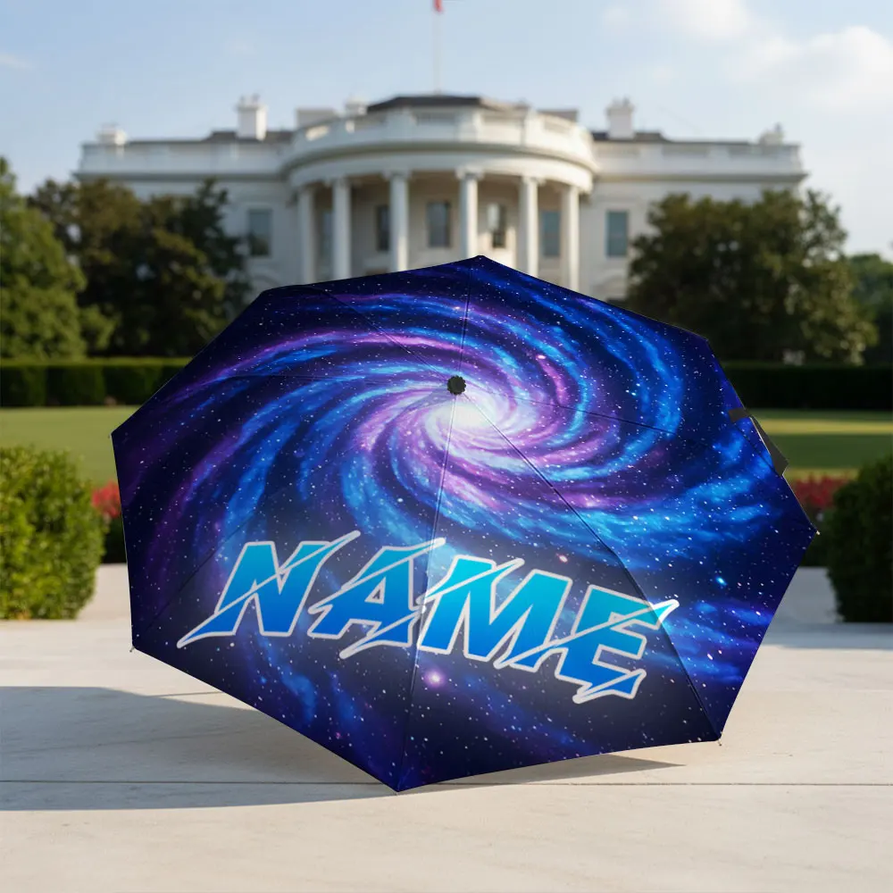 Custom Name umbrella, Galaxy Swirl Design Umbrella with 