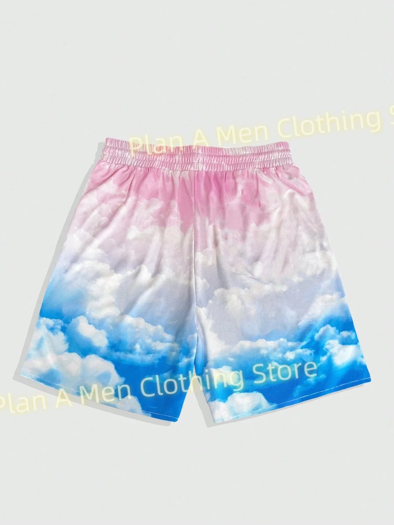 Sportwear Men Classic Beach Shorts New Fashion Colorful Cloud Sky Print Shorts Men Gym Shorts Holiday Daily Shorts Men Clothing