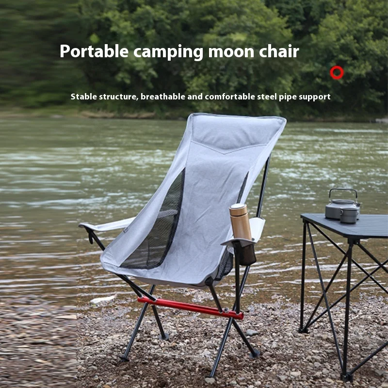 

Desert Fox Camping Chair with Armrest Outdoor Folding Chairs with Carry Bag Long Backrest Chair for Fishing Hiking Climbing