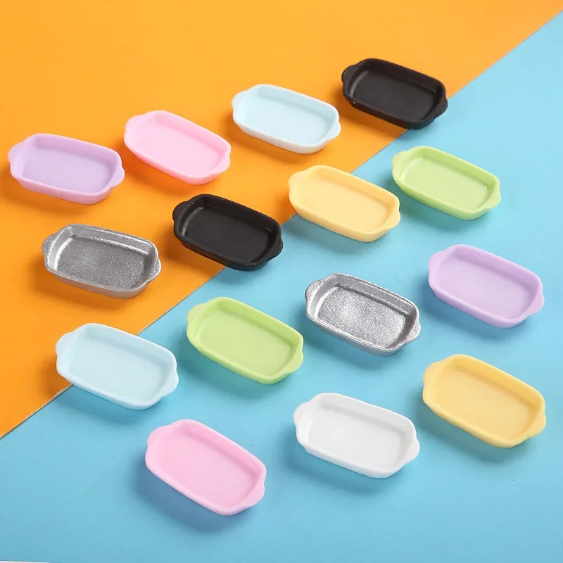 10pcs Kawaii Mini Colorful 3D Resin Plates Statue Figures Sculptures Figurine Dollhouse Miniatures Diy Jewelry Phone Decoration