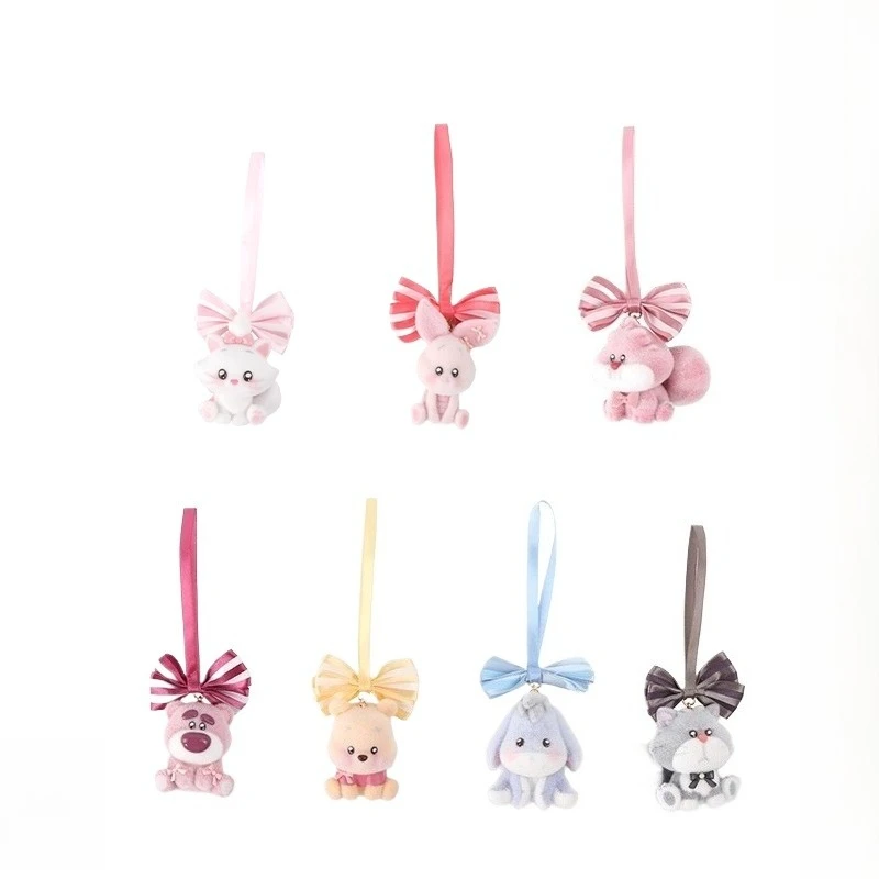 

Disney Plush Keychain Miniso Strawberry Bear Eeyore Winnie the Pooh Cartoon Key Ring Gift for Kids Women