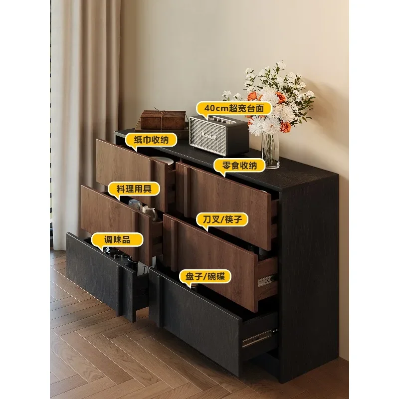 Medieval style bone line chest cabinet bedroom solid wood drawer dining side sofa side cabinet living room