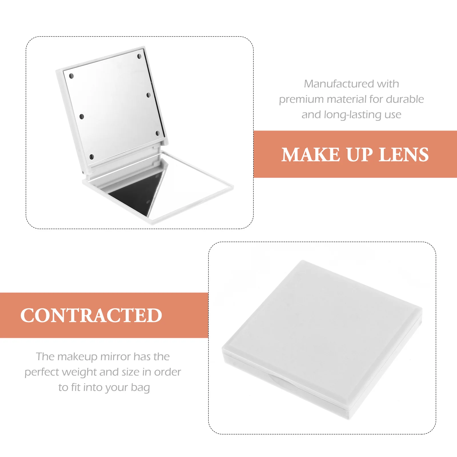 

Mini Foldable Makeup Mirror LED Light Compact Portable Beauty Mirror High Definition Clear Surface Travel Essential