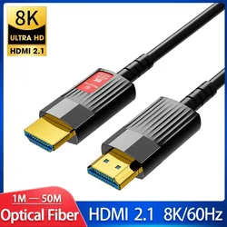 8K HDMI 2.1 Fiber Optic Cable 8K60Hz 4K120Hz 48Gbps HDMI Cable Dynamic HDR/eARC/HDCP 2.3 for HD TV Box Projector Ps3/4 Ultra