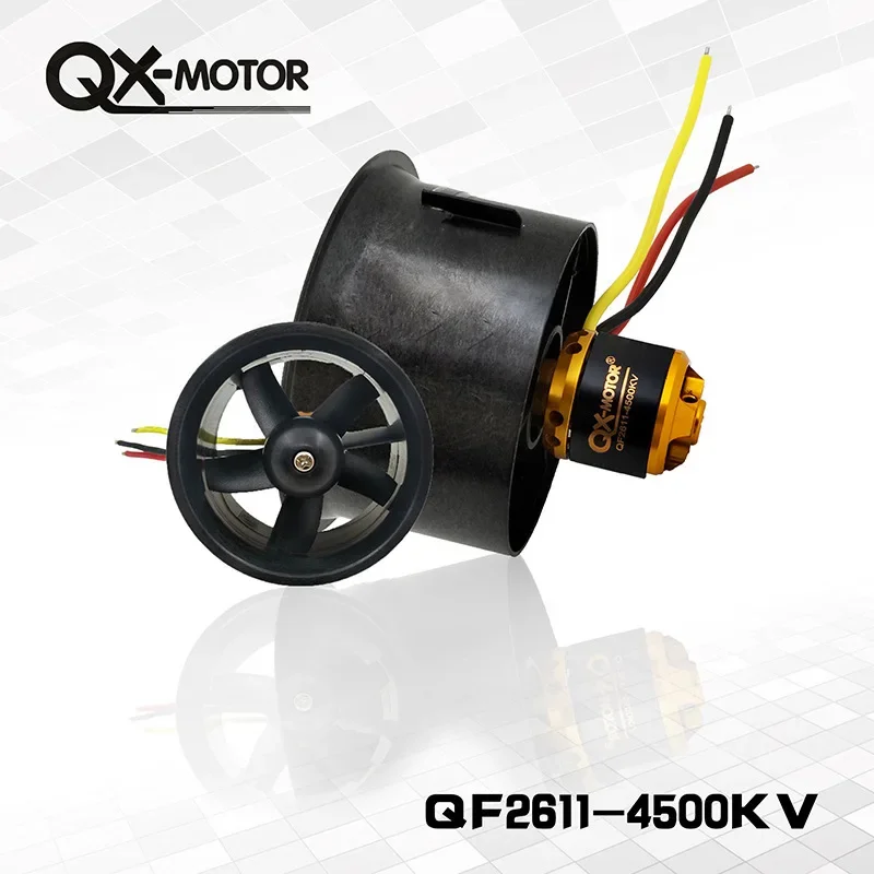 QX-MOTOR 64MM EDF 5 Blades with QF2611 4500KV Brushless Motor Electric Ducted Fan 40A ESC for RC Airplane