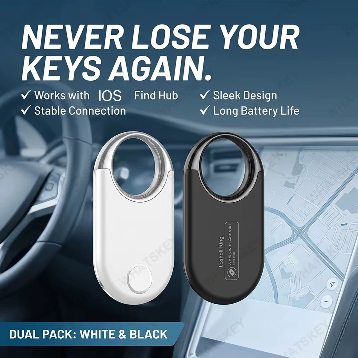 4-Pack GPS Bluetooth Tracker Compatible with Apple Find My, Anti-Lost Smart Tag, Replacement Battery, Privacy Protection