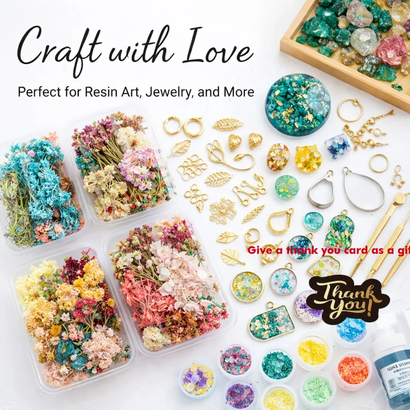 10 Box Mixed Dried Flower Bouquet Set - Pre-Made Artificial Dried Flowers & Leaves Suitable for DIY Resin Jewelry, Crafts, Wedding Decor, Holiday Arrangements, Wood-Based Botanical for Resin Art, Gifts, Greeting Cards & Decorations