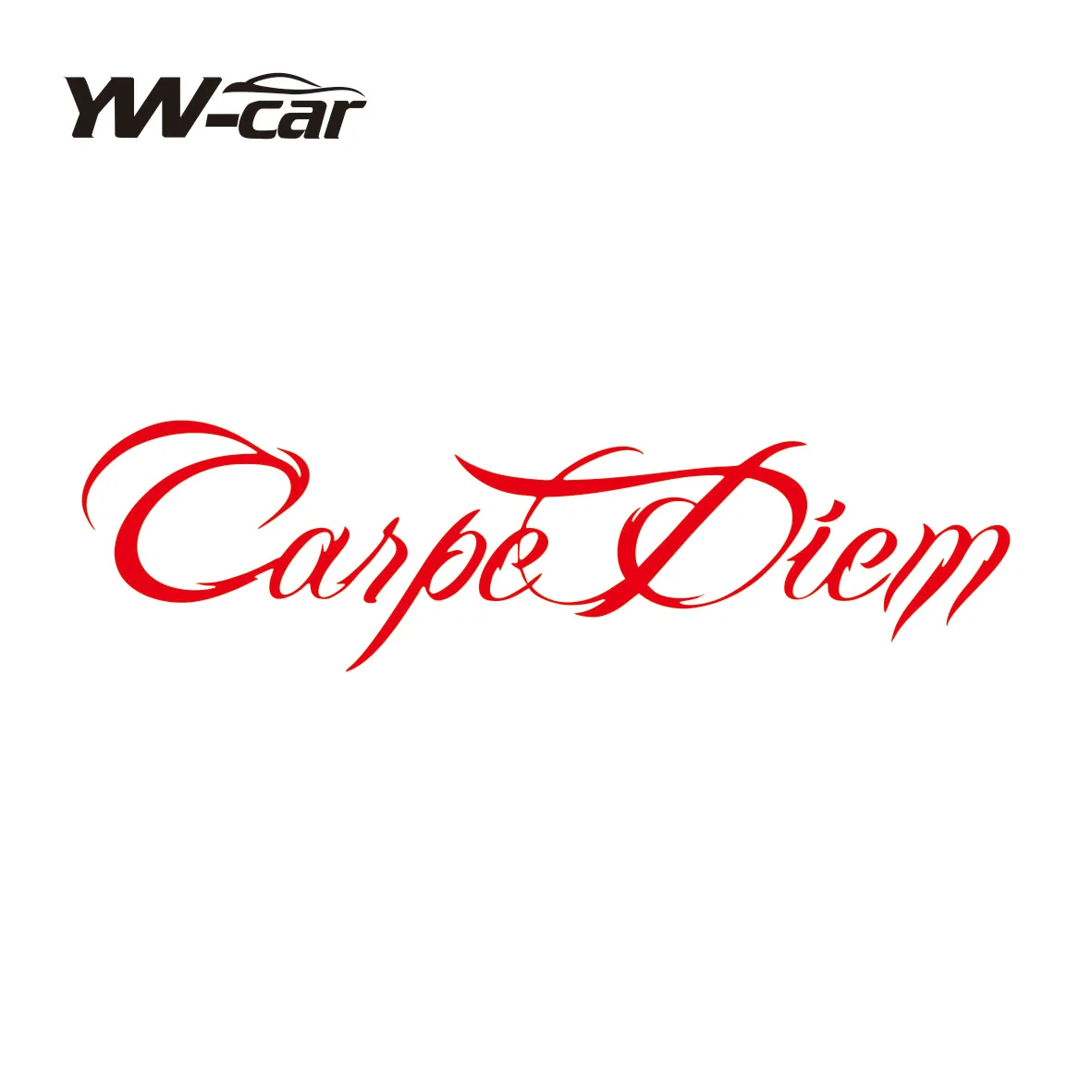 Maak een statement met Carpe Diem: zwarte transparante vinylstickers voor motorfiets, auto en laptop