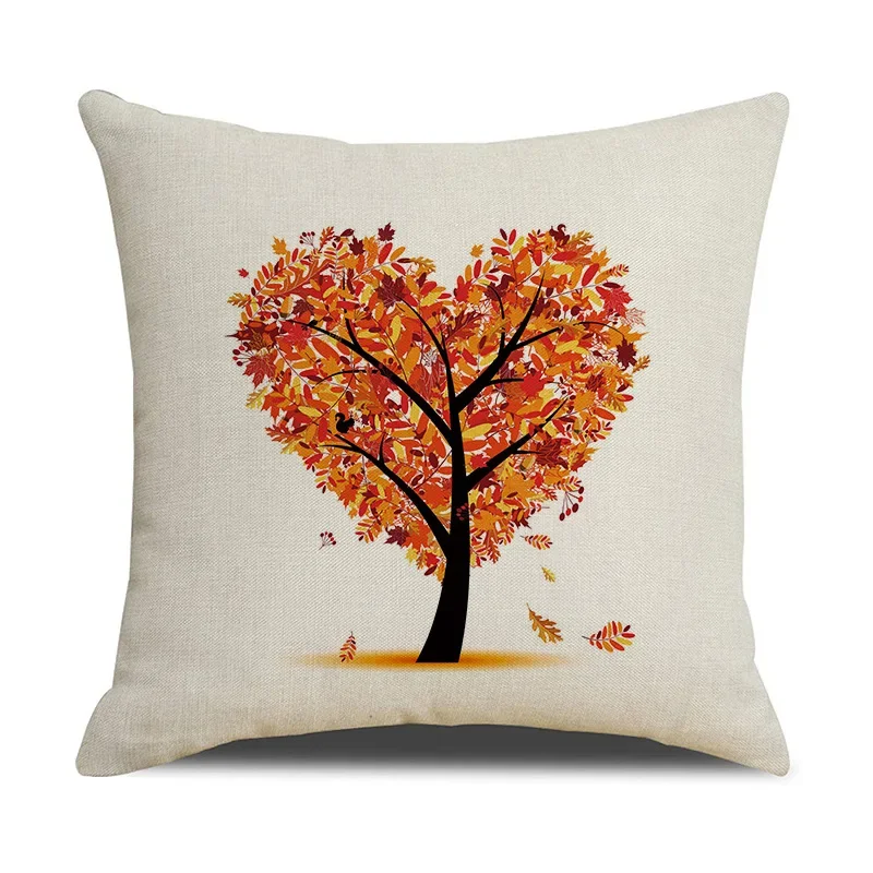 Facai Tree Linen Throw Pillow Household Car Throw Pillow Bedhead Bedroom Decoration Cushion