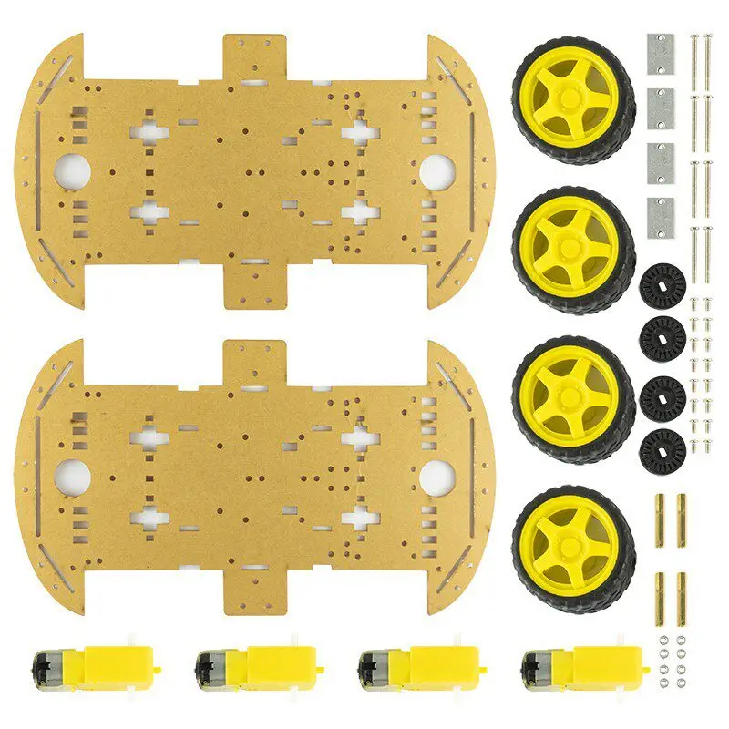 STM32 Intelligent Car Dual-layer Chassis 4WD Electronic Four-wheel Drive Speed Measurement Tracking and Tracing WIFI Motion Kit