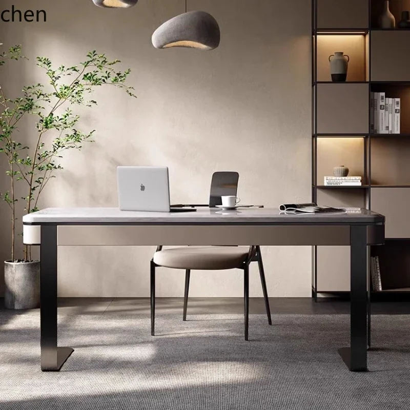 HYS high-end desk minimalist living room computer table household natural marble villa luxury stone
