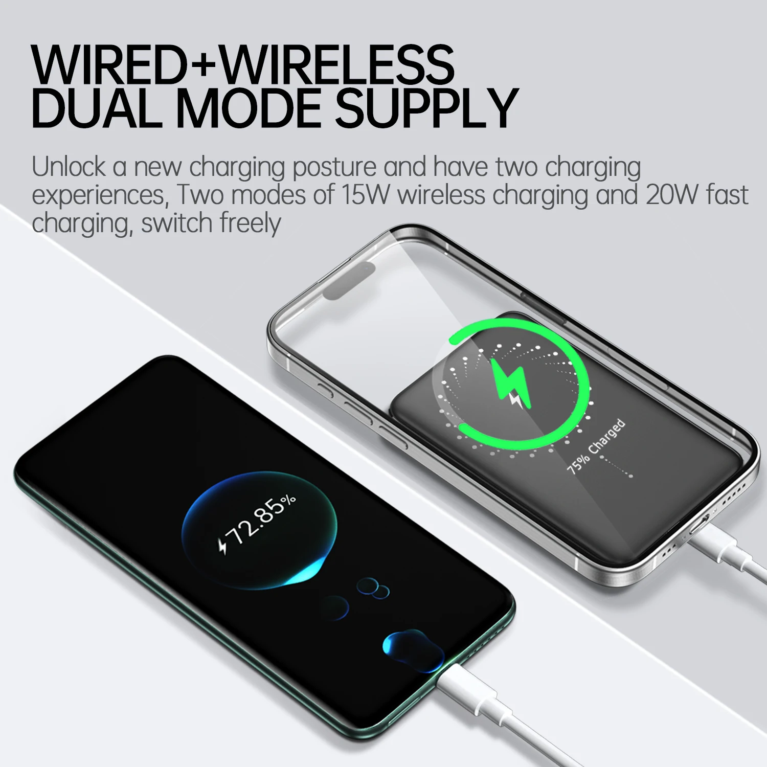 New 20W Back Backup Battery Macsafe Powerbank Magnetic Power Banks Wireless Phone Charger For iPhone 16 15 14 13 12Pro Samsung - Image 2
