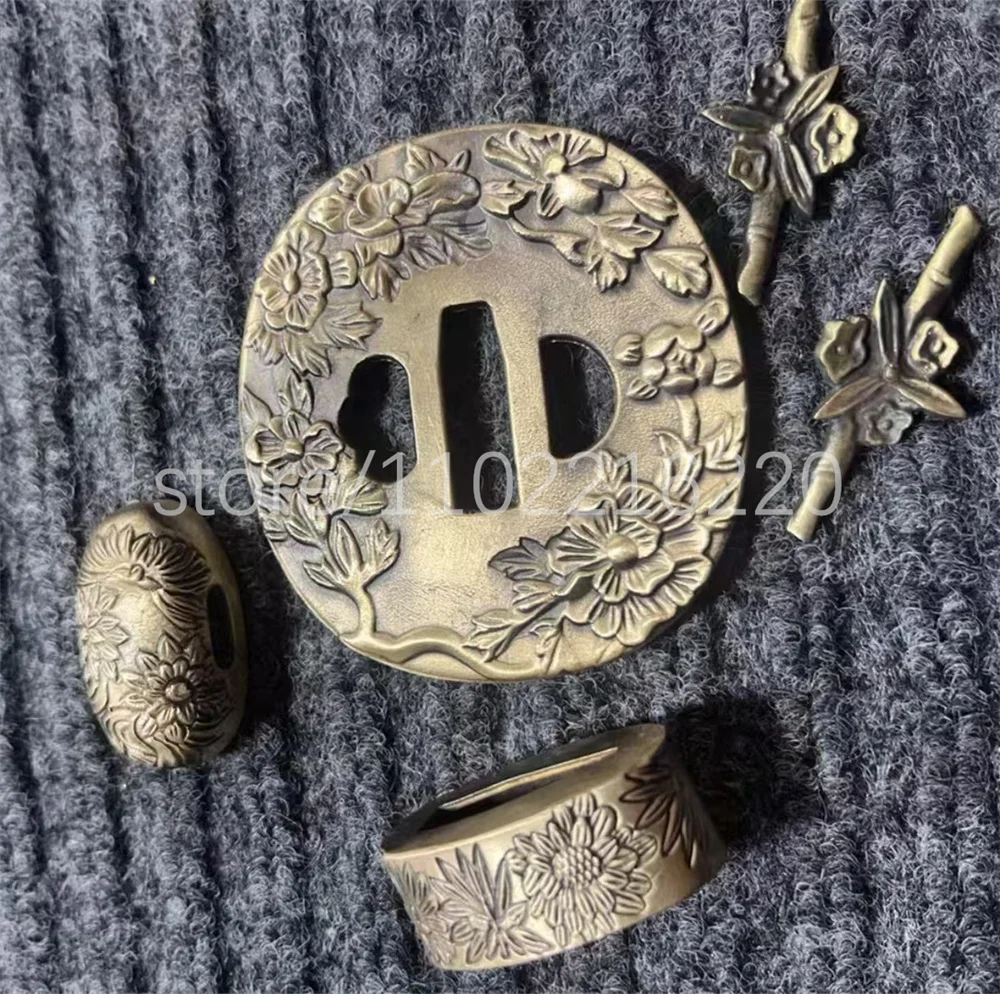 Beautiful Copper Brass Tsuba Handguard Guard Fuchi Kashira Menuki For Japanese Real Japan Samurai Katana Sword Fittings