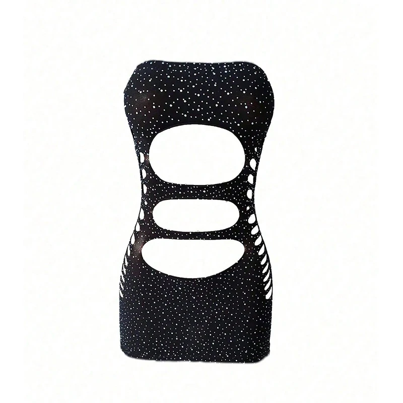 1PC Women Sexy Fishnet Beach Cover Up Hollow Out Bodycon Dress See Through Summer Swimwear view 4