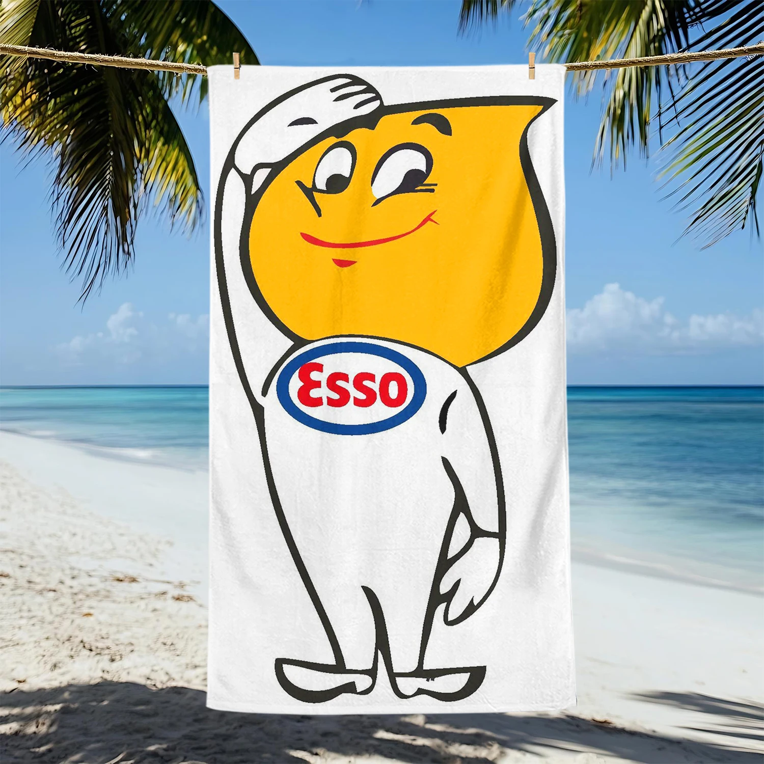 Fashion E-Essos Motor Oil Printed Towel,Quick Drying Beach Towels Are Suitable For Swimming Pools Camping Yoga And The Gym