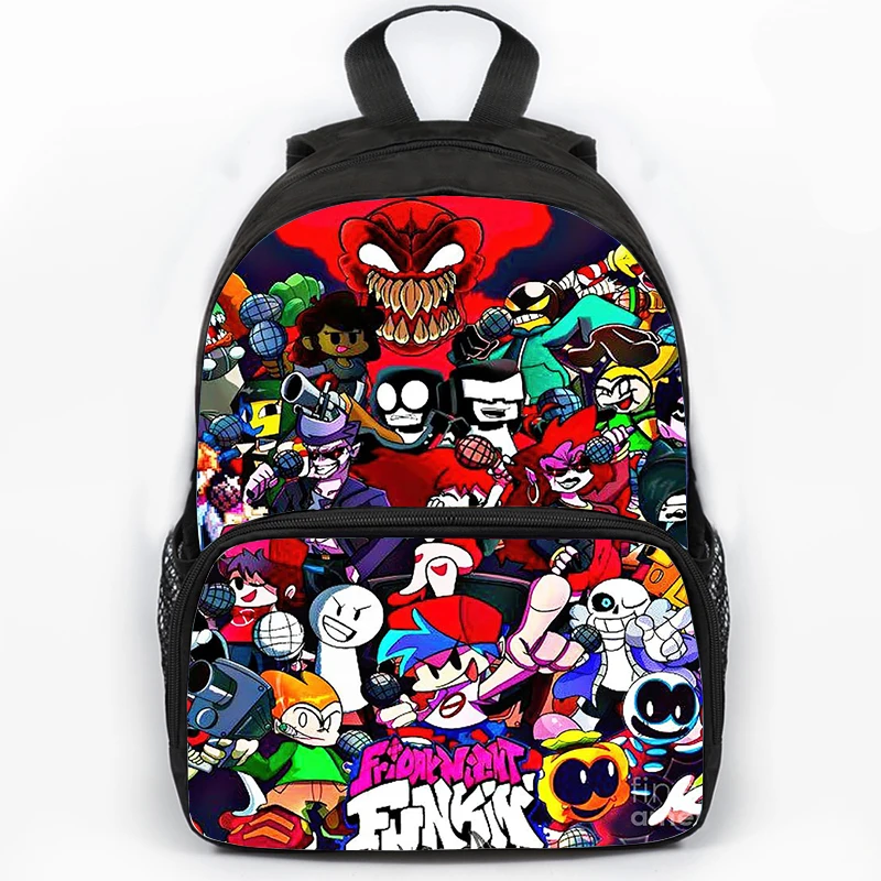 Children Backpacks 16 Inch Friday Night Funkin Print School Bags Boys Girls Anime Backpack Waterproof Bookbag Travel Rucksack