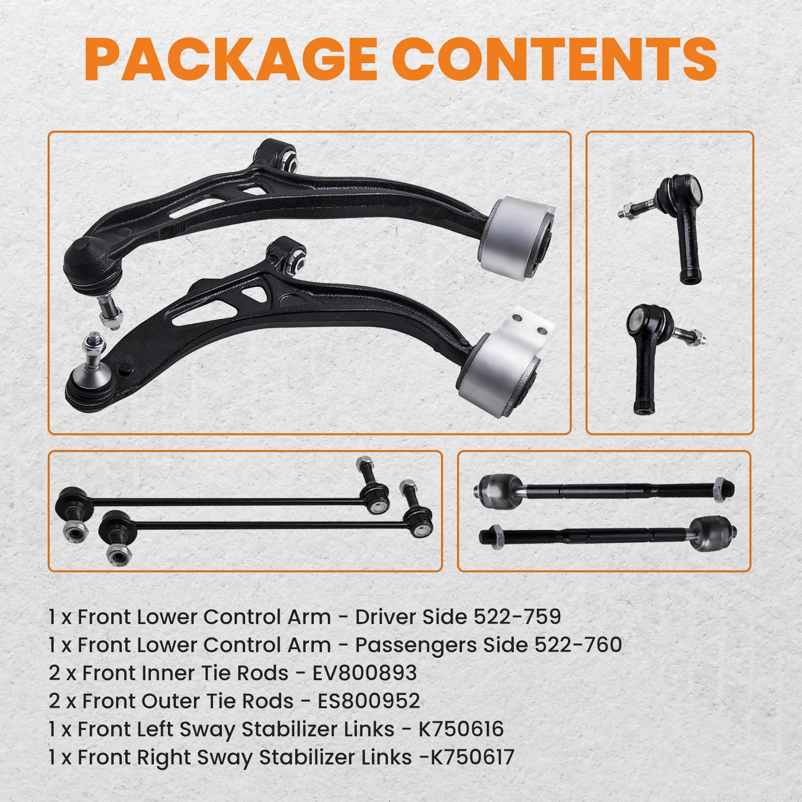 8 個フロントロアコントロールアーム & ボールジョイントタイロッドスウェイフォードエクスプローラー 2011-2017