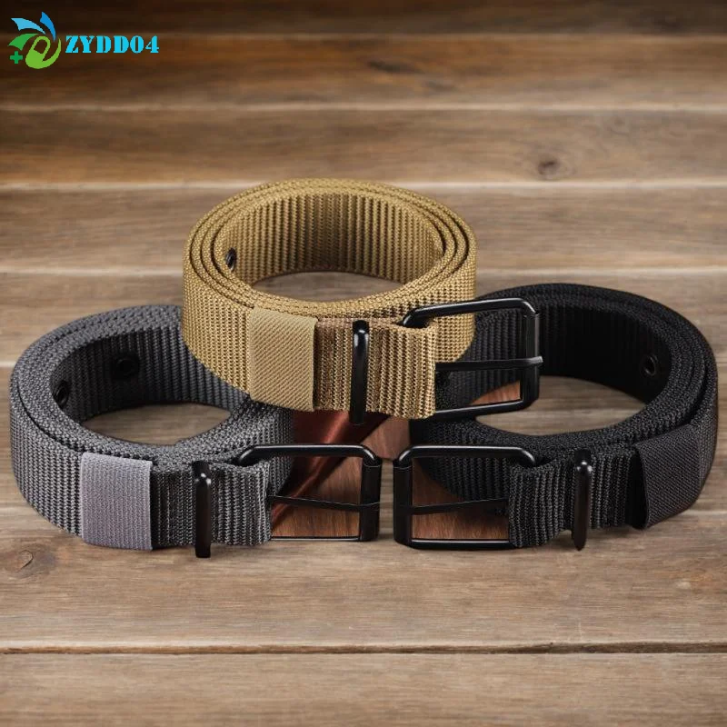 ●1Pcs 120cm Belt Porous Canvas Pin Buckle Leather Belt Outdoor Sports Belt Eyelet Belt With Jeans Belt For Men Women