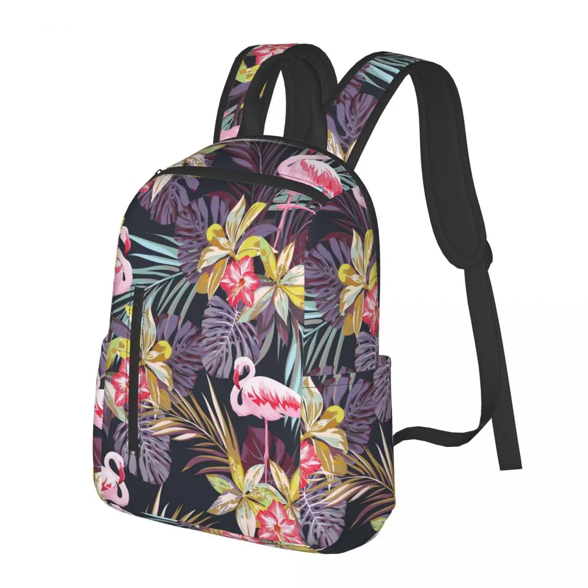

Vintage Flamingo And Tropical Plant Student Backpack School Bag Hiking Travel Daypack for Boys Girls Bookbag Shoulder Bags