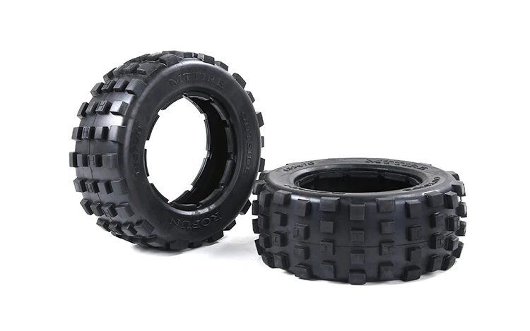 Ruofan 97062 pneus LT para carro de controle remoto com tração nas quatro rodas, um par de pneus Wasteland de quarta geração, Losi universal