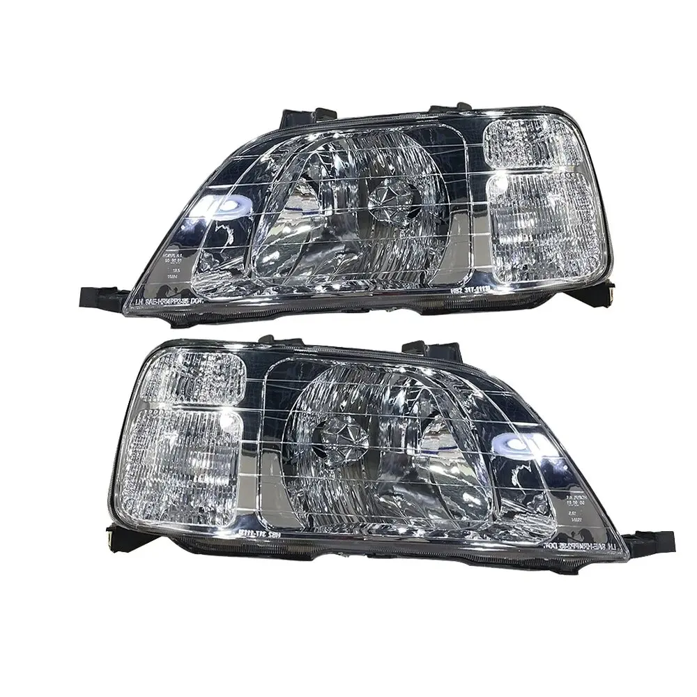 A Pair Car Headlights Crystal Floodlight For Honda CRV RD1 B20B 1997 1998 1999 2000 2001 Turn Signal Headlamp