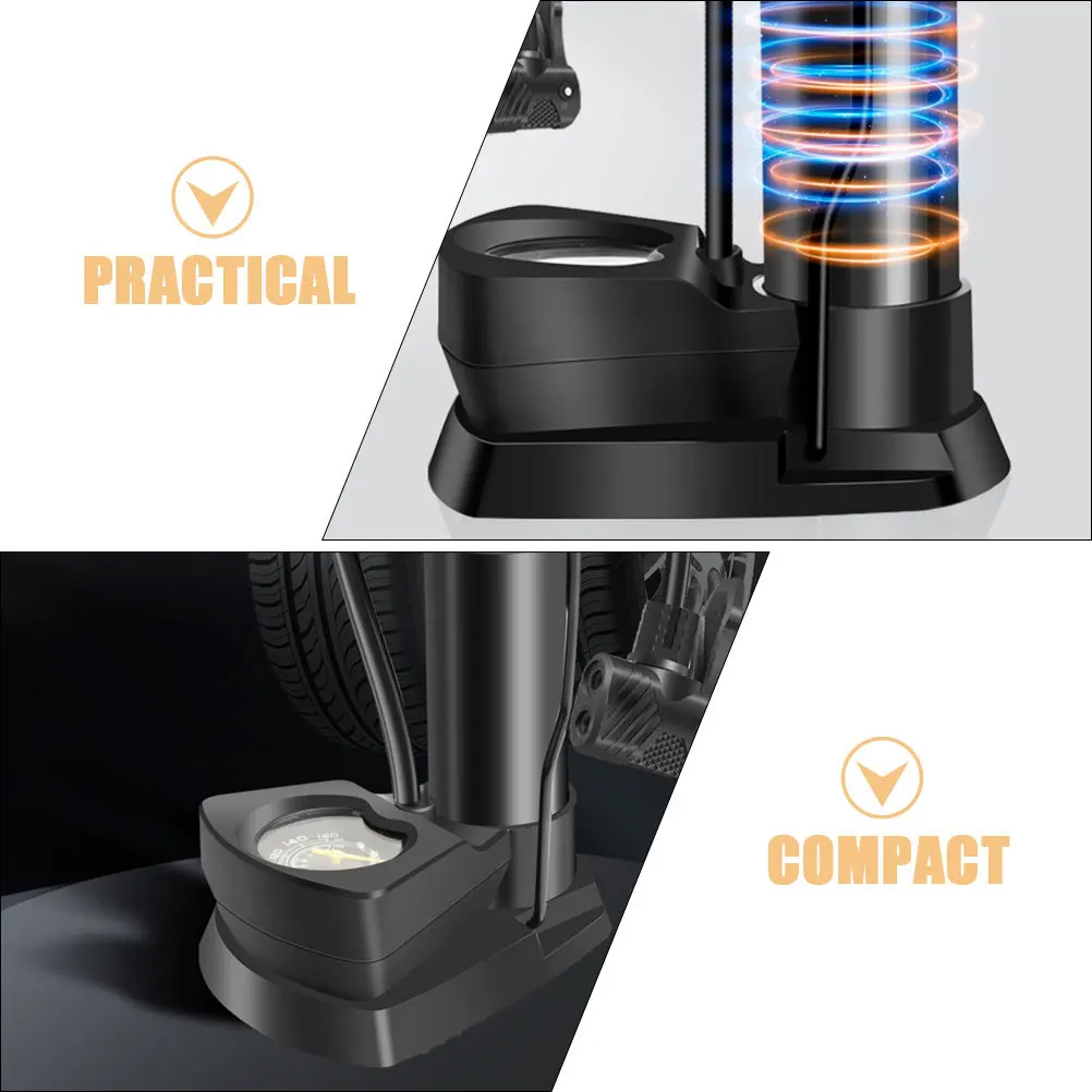 

Multifunctional Foot Pump Portable for Bicycle Motorcycle Electric Bike Basketball Soccer Ball Inflatable Bike Pump with Gauge