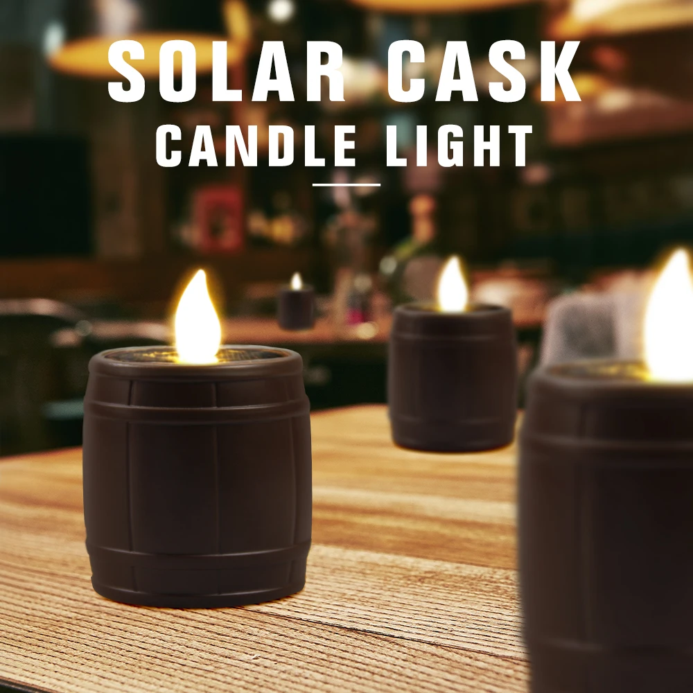 Solar Tea Lights Outdoor Waterproof Dusk to Dawn Solar Candles Flameless Flickering Small Light for Patio Deck Garden Decoration