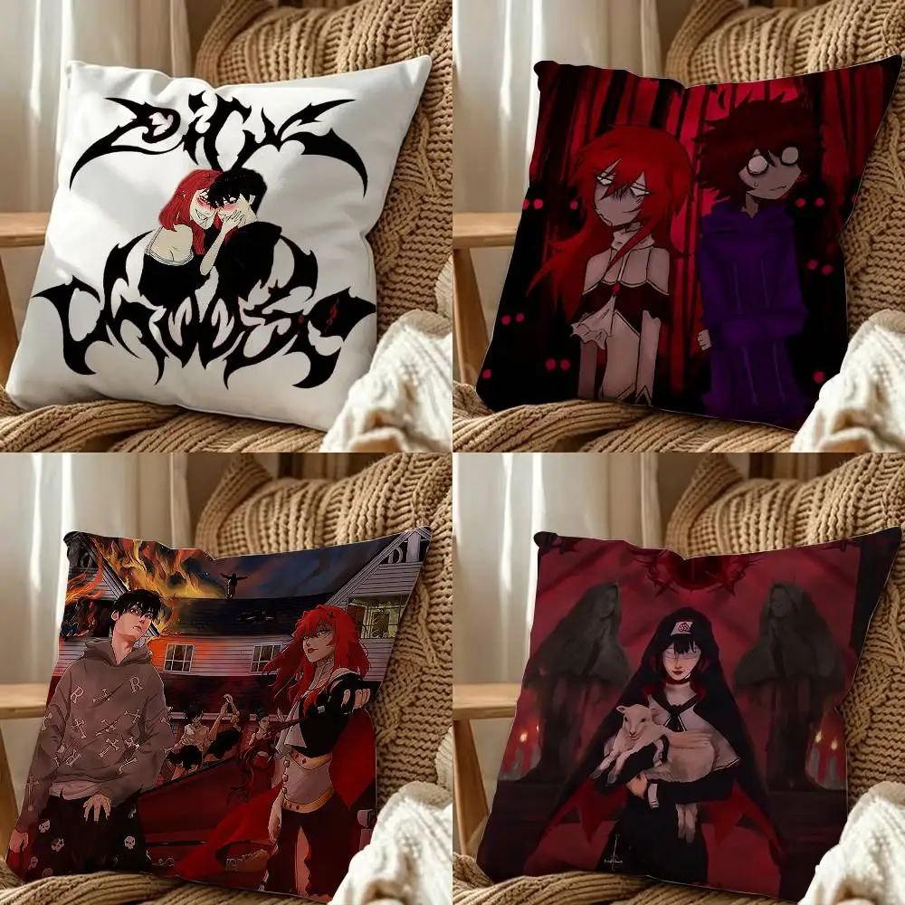 Asteria K-Kets4eki PARTY4LIFE Square Double-Sided Printed Pillow Case Sofa Cushion Cover Bedroom Bedside Decor