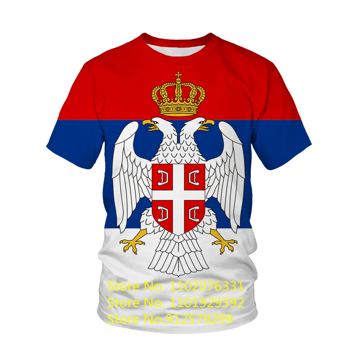 Hot Selling Men's 3D T Shirts Serbia Flag T-shirt Summer Casual Tops Fashion O-neck Short Sleeve Street Streetwear Tee