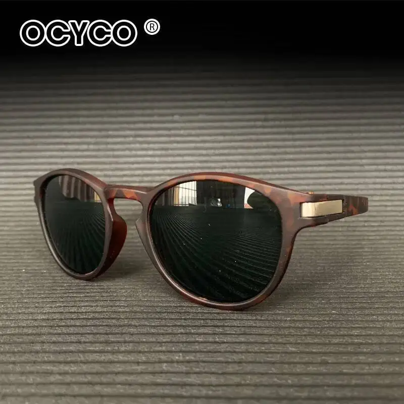  الكلاسيكية الرجعية النظارات الشمسية المستديرة الرجال النساء العلامة التجارية مصمم البيضاوي النظارات الرياضية القيادة ظلال UV400 مرآة طلاء نظارات شمسية #4